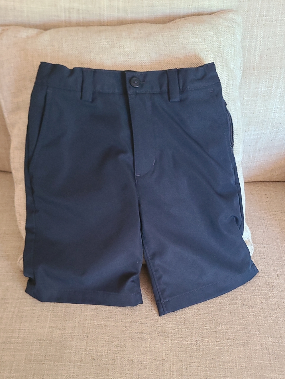 Lands' End Navy Flat-Front Shorts
